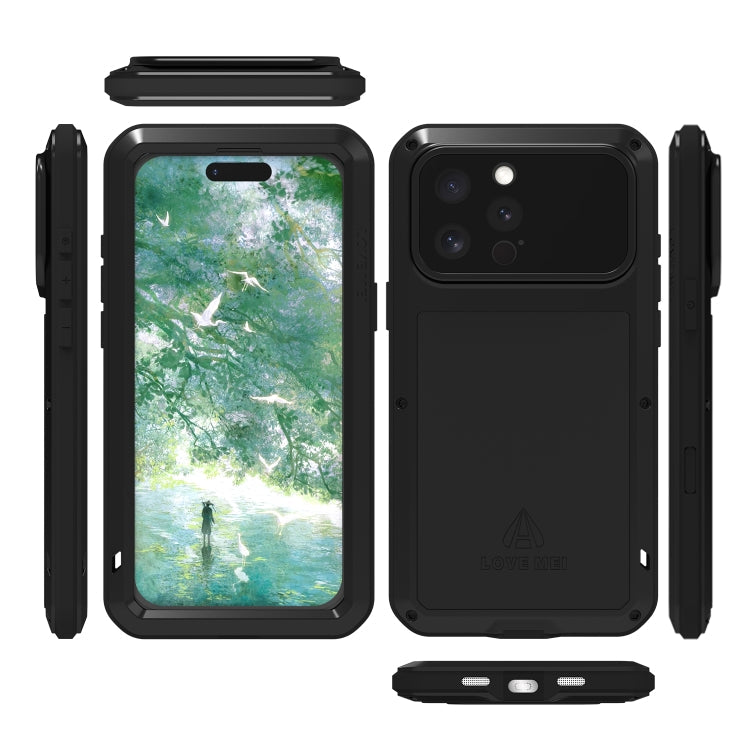 For iPhone 16 Pro Max LOVE MEI Metal Shockproof Life Waterproof Dustproof Phone Case(Red)