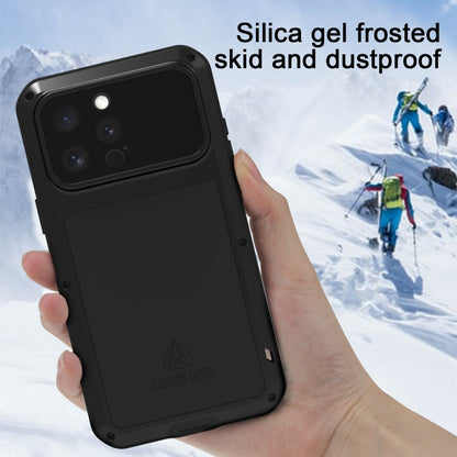 For iPhone 16 Pro Max LOVE MEI Metal Shockproof Life Waterproof Dustproof Phone Case(Red)