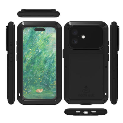 For iPhone 16 LOVE MEI Metal Shockproof Life Waterproof Dustproof Phone Case(Silver)