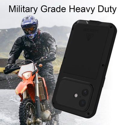 For iPhone 16 LOVE MEI Metal Shockproof Life Waterproof Dustproof Phone Case(Silver)