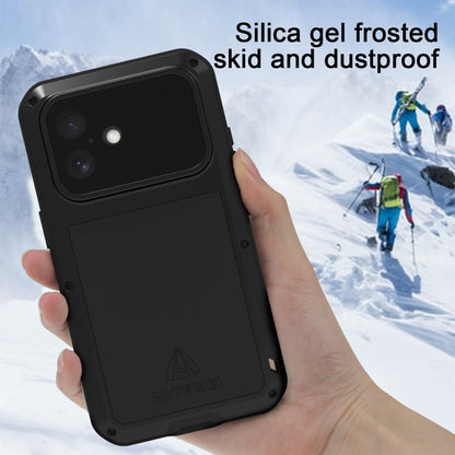 Pour iPhone 16 LOVE MEI Coque de Téléphone Antichoc en Métal Étanchéité à Vie Anti-Poussière (Vert Armée)