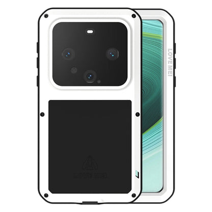 Pour Huawei Mate 60 Pro / 60 Pro+ Coque de téléphone antichoc en métal LOVE MEI étanche à la poussière (blanc)