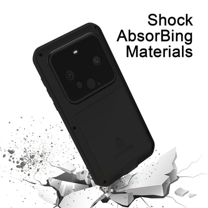 Pour Huawei Mate 60 LOVE MEI Coque de téléphone antichoc en métal étanche à la poussière (vert armée)