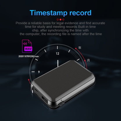 JNN Q75 Magnetic Smart Voice Recorder, Memory:32GB(Black)