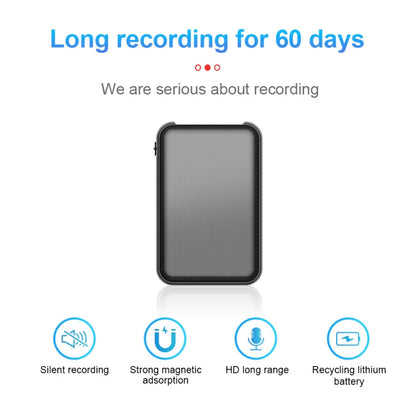 JNN Q75 Magnetic Smart Voice Recorder, Memory:64GB(Black)