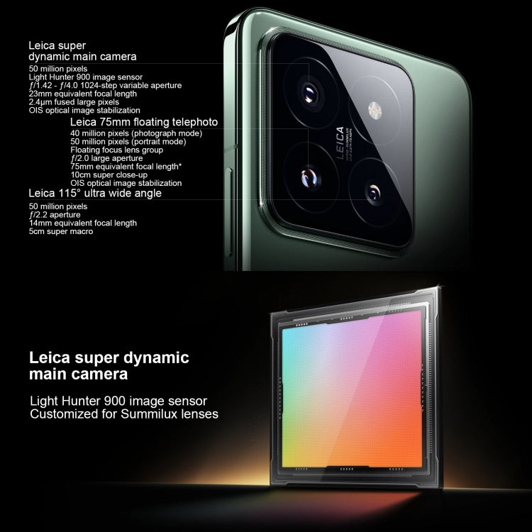 Xiaomi 14 Pro, 16 Go+512 Go, 6,73 pouces Xiaomi HyperOS Snapdragon 8 Gen 3 Octa Core 4 nm jusqu'à 3,3 GHz, NFC, Réseau : 5G (Noir)