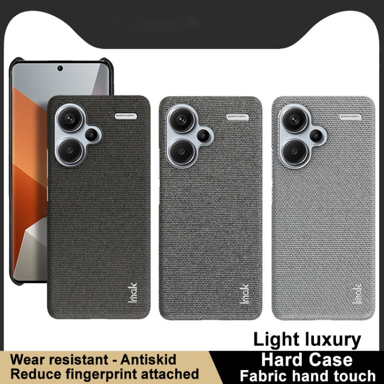 For Xiaomi Redmi Note 13 Pro+ 5G imak Ruiyi Series Cloth Texture PU + PC Phone Case(Light Grey)