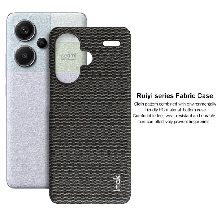 For Xiaomi Redmi Note 13 Pro+ 5G imak Ruiyi Series Cloth Texture PU + PC Phone Case(Light Grey)