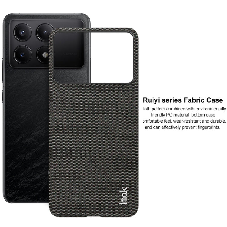 Pour Xiaomi Redmi K70 5G/K70 Pro 5G Coque de téléphone imak Ruiyi Series Texture Tissu PU + PC (Gris foncé)