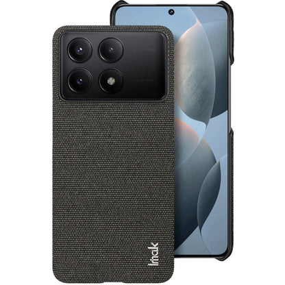 Pour Xiaomi Poco X6 Pro 5G/Redmi K70E 5G Coque de téléphone en tissu texturé PU + PC imak Ruiyi Series (Noir)