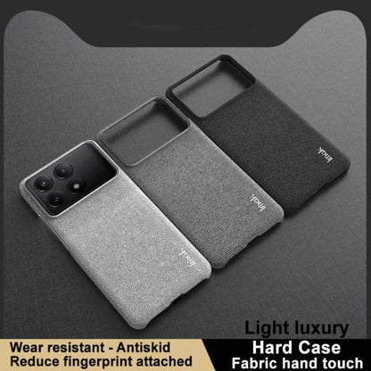 Pour Xiaomi Poco X6 Pro 5G/Redmi K70E 5G Coque de téléphone en tissu texturé PU + PC imak Ruiyi Series (Noir)