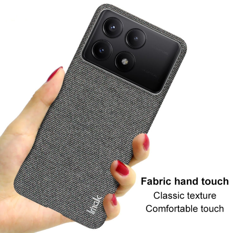 Pour Xiaomi Poco X6 Pro 5G/Redmi K70E 5G Coque de téléphone en tissu texturé PU + PC imak Ruiyi Series (Noir)