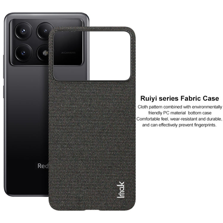 Pour Xiaomi Poco X6 Pro 5G/Redmi K70E 5G Coque de téléphone en tissu texturé PU + PC imak Ruiyi Series (Noir)