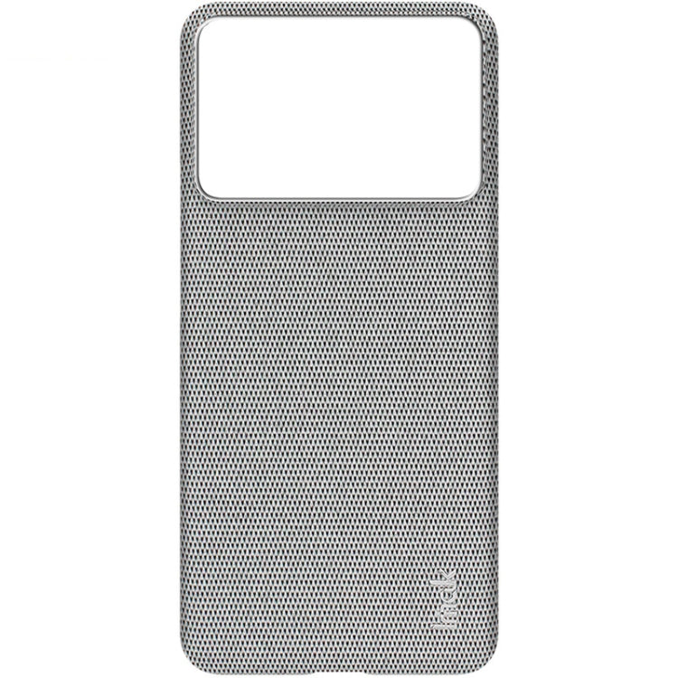 Pour Xiaomi Poco X6 Pro 5G/Redmi K70E 5G Étui de téléphone en PU + PC de la série imak Ruiyi Texture Tissu (Gris clair)