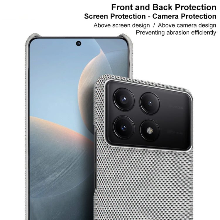 Pour Xiaomi Poco X6 Pro 5G/Redmi K70E 5G Étui de téléphone en PU + PC de la série imak Ruiyi Texture Tissu (Gris clair)