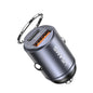 Chargeur de voiture rapide en alliage d'aluminium USAMS US-CC206 C38 PD30W double port USB + Type-C (terni)