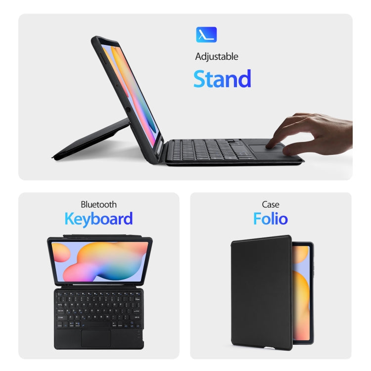 For Samsung Galaxy Tab S6 Lite / 2024 DUX DUCIS DK Floating Magnetic Keyboard Leather Tablet Case with Holder(Black)