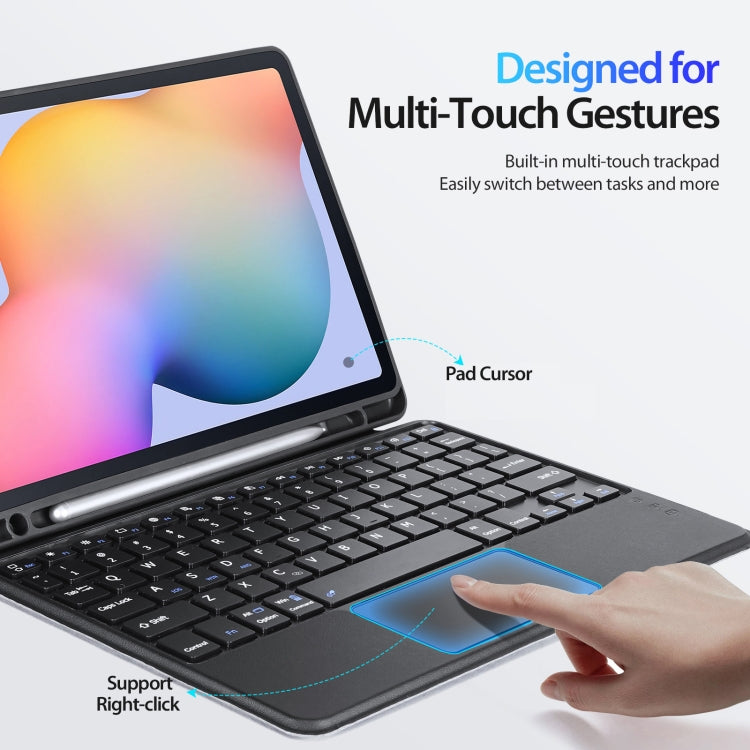For Samsung Galaxy Tab S6 Lite / 2024 DUX DUCIS DK Floating Magnetic Keyboard Leather Tablet Case with Holder(Black)