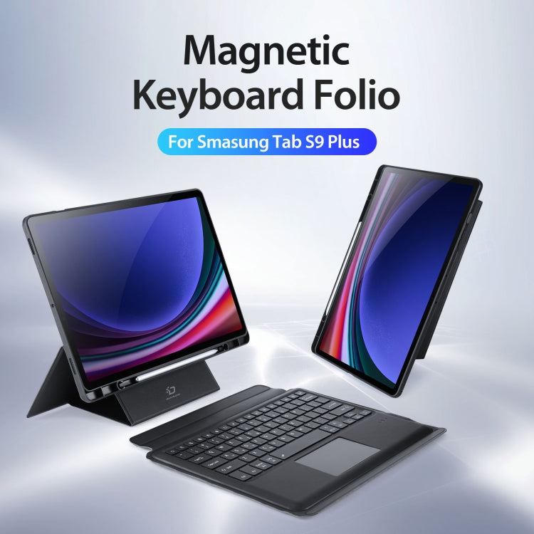 For Samsung Galaxy Tab S9+ DUX DUCIS DK Floating Magnetic Keyboard Leather Tablet Case with Holder(Black)