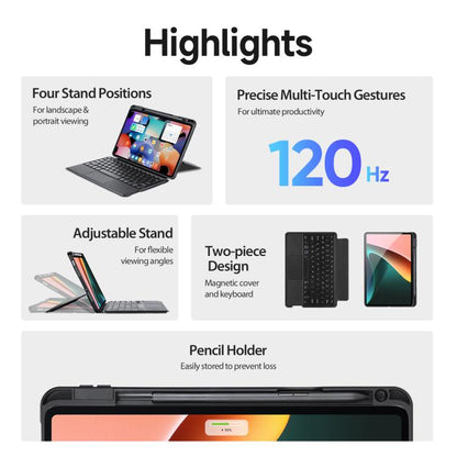 Pour Xiaomi Pad 5 / 5 Pro DUX DUCIS DK Étui clavier magnétique flottant en cuir avec support (Noir)