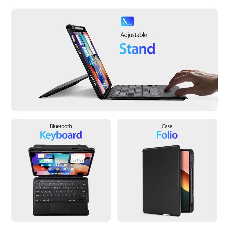 Pour Xiaomi Pad 5 / 5 Pro DUX DUCIS DK Étui clavier magnétique flottant en cuir avec support (Noir)