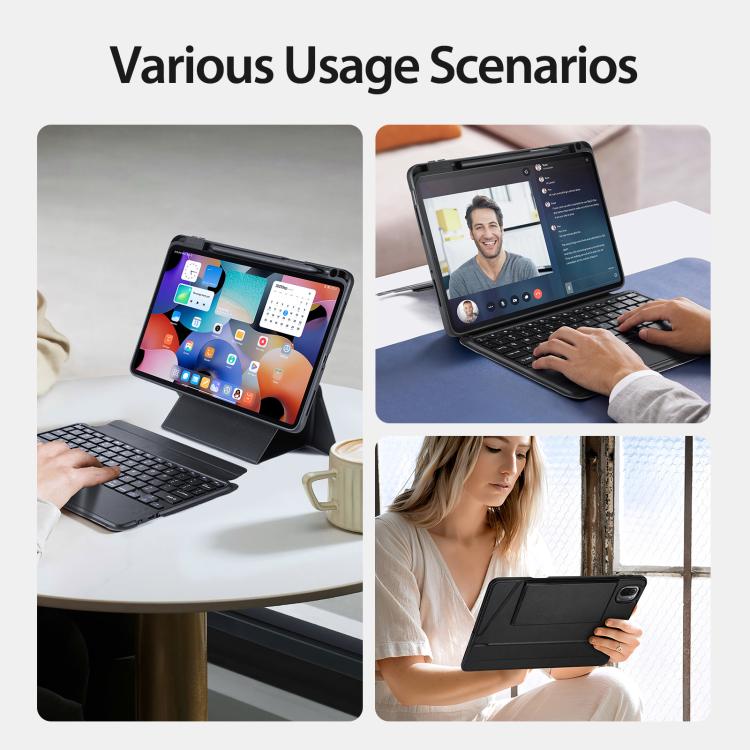 Pour Xiaomi Pad 5 / 5 Pro DUX DUCIS DK Étui clavier magnétique flottant en cuir avec support (Noir)