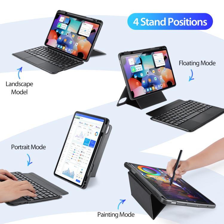 Pour Xiaomi Pad 5 / 5 Pro DUX DUCIS DK Étui clavier magnétique flottant en cuir avec support (Noir)