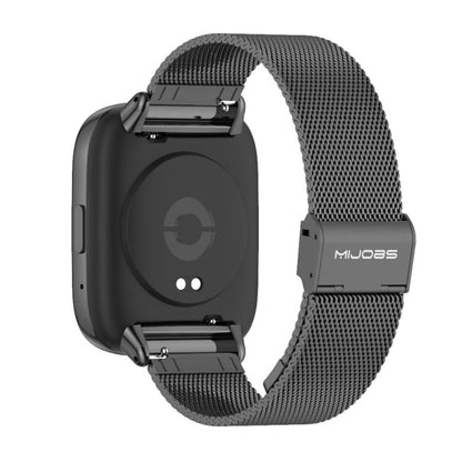 Pour Redmi Watch 3 Lite / Watch 3 Active Mijobs Bracelet de Montre en Métal à Boucle Milanaise (Noir)