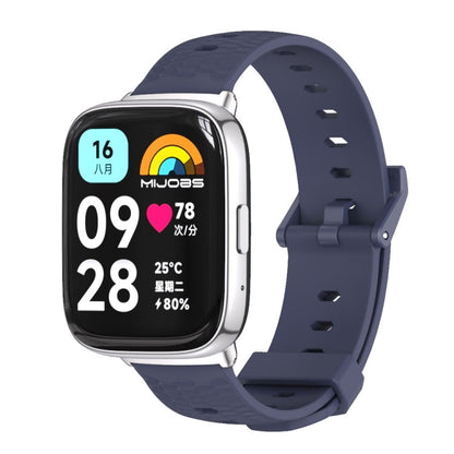 For Redmi Watch 3 Lite / Watch 3 Active Mijobs Honeycomb Texture TPU Watch Band(Midnight Blue Silver)