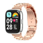 For Redmi Watch 3 Lite / Watch 3 Active Mijobs Three-Bead Metal Stainless Steel Watch Band(Rose Gold)