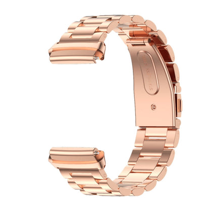 For Redmi Watch 3 Lite / Watch 3 Active Mijobs Three-Bead Metal Stainless Steel Watch Band(Rose Gold)