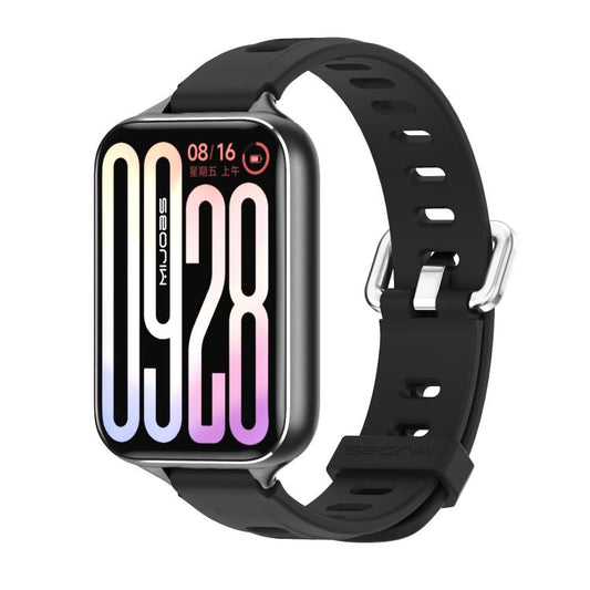 For Xiaomi Band 10 Pro / Redmi Watch 6 / 5 Mijobs Flat Hole Breathable Silicone Watch Band(Black)