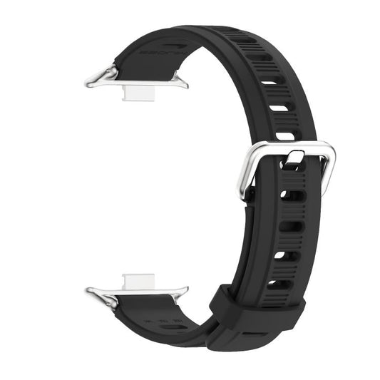 For Xiaomi Band 10 Pro / Redmi Watch 6 / 5 Mijobs Flat Hole Breathable Silicone Watch Band(Black Silver)