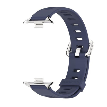 For Xiaomi Band 10 Pro / Redmi Watch 6 / 5 Mijobs Flat Hole Breathable Silicone Watch Band(Midnight Blue Silver)