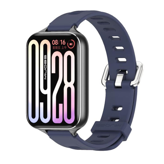 For Xiaomi Band 10 Pro / Redmi Watch 6 / 5 Mijobs Flat Hole Breathable Silicone Watch Band(Midnight Blue Black)