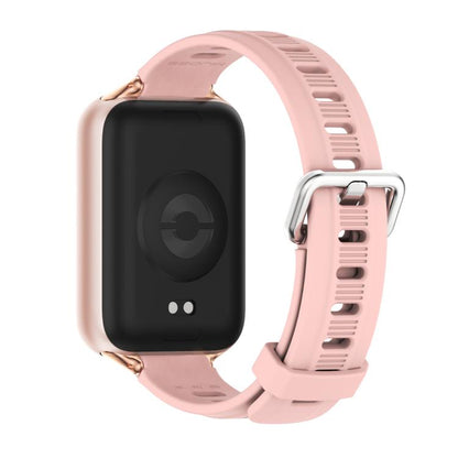 For Xiaomi Band 10 Pro / Redmi Watch 6 / 5 Mijobs Flat Hole Breathable Silicone Watch Band(Pink Rose Gold)