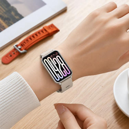For Xiaomi Band 10 Pro / Redmi Watch 6 / 5 Mijobs Flat Hole Breathable Silicone Watch Band(Pink Rose Gold)