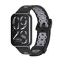 For Redmi Watch 6 / 5 / Xiaomi Band 9 Pro Mijobs Square Hole Breathable Silicone Watch Band(Black Grey)