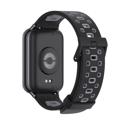 For Redmi Watch 6 / 5 / Xiaomi Band 9 Pro Mijobs Square Hole Breathable Silicone Watch Band(Black Grey)