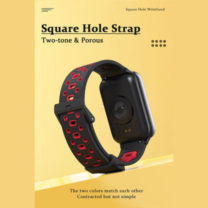 For Redmi Watch 6 / 5 / Xiaomi Band 9 Pro Mijobs Square Hole Breathable Silicone Watch Band(Black Grey)
