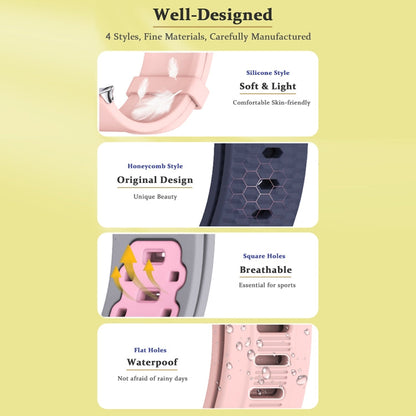 For Redmi Watch 6 / 5 / Xiaomi Band 9 Pro Mijobs Honeycomb Texture Silicone Watch Band(Midnight Blue Silver)