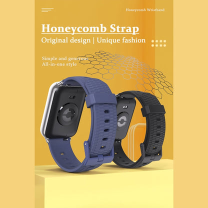 For Redmi Watch 6 / 5 / Xiaomi Band 9 Pro Mijobs Honeycomb Texture Silicone Watch Band(Midnight Blue Silver)