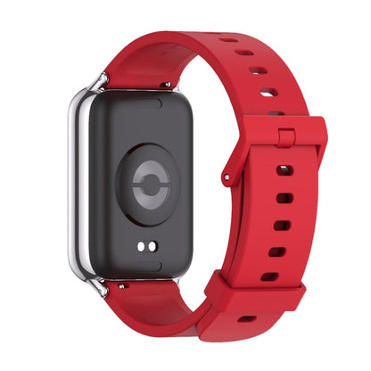 For Xiaomi Band 10 Pro / Redmi Watch 6 / 5 Mijobs Silicone Breathable Watch Band(Red+Silver)