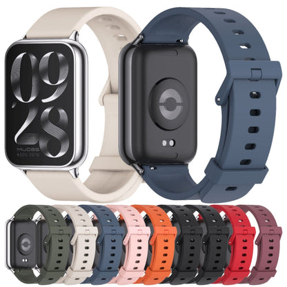 Pour Redmi Watch 6 / 5 / Xiaomi Band 9 Pro Bracelet de montre Mijobs en silicone respirant (rouge vin + argent)