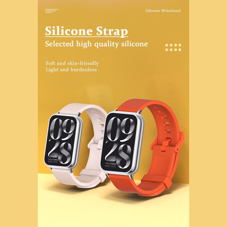 Pour Redmi Watch 6 / 5 / Xiaomi Band 9 Pro Mijobs Bracelet de montre respirant en silicone (Orange Argenté)