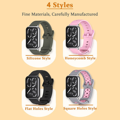 Pour Redmi Watch 6 / 5 / Xiaomi Band 9 Pro Bracelet de montre respirant en silicone Mijobs (rose argenté)