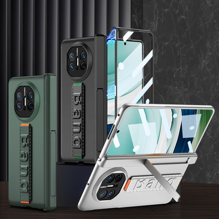 For Huawei Mate X5 GKK Wristband Integrated HD Film Magnetic Hinge Phone Case(Silver)