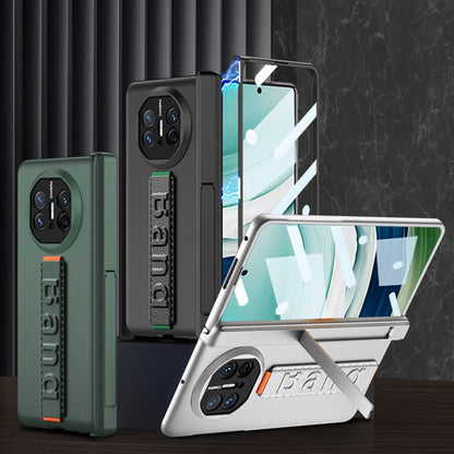 For Huawei Mate X5 GKK Wristband Integrated HD Film Magnetic Hinge Phone Case(Silver)