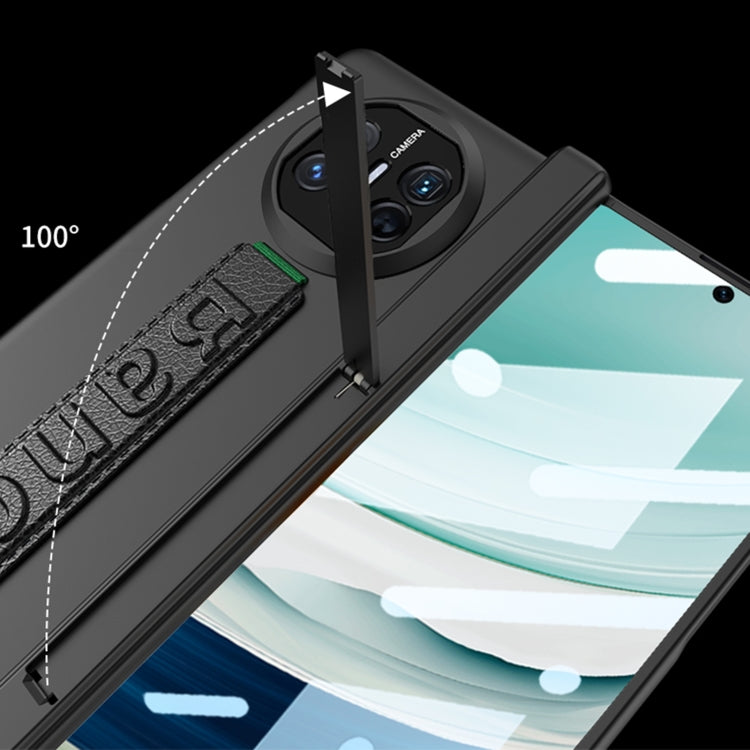 For Huawei Mate X5 GKK Wristband Integrated HD Film Magnetic Hinge Phone Case(Silver)