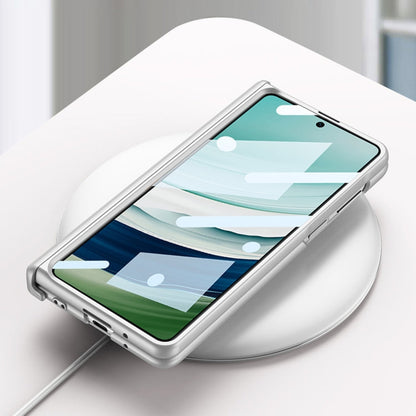 For Huawei Mate X5 GKK Wristband Integrated HD Film Magnetic Hinge Phone Case(Silver)